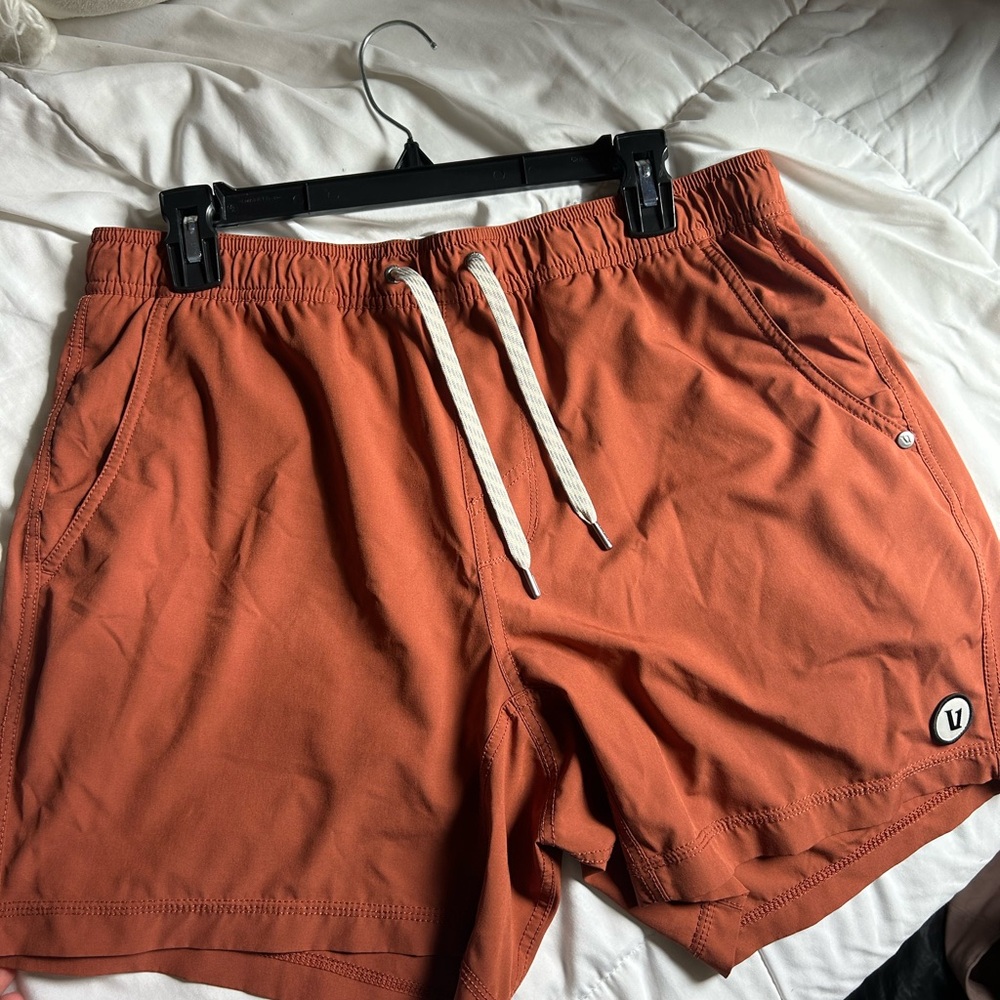 Vuori Men's Swim Shorts in Rust Orange - 5” inseam